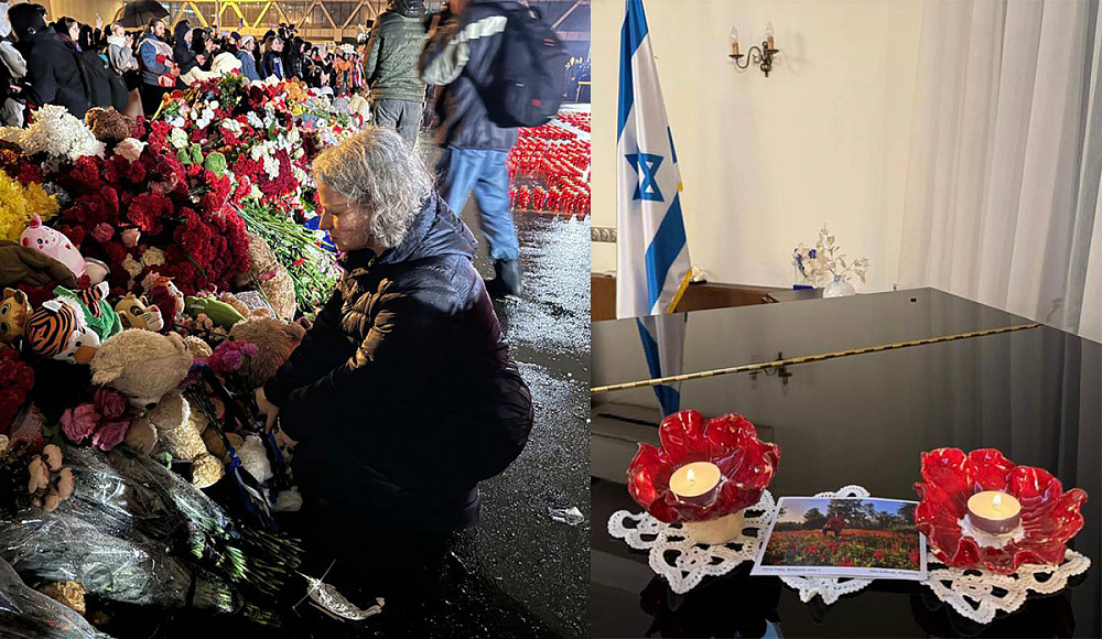 Посол Израиля в России возложила цветы к стихийному мемориалу на месте кровавого теракта в «Крокус Сити Холле»