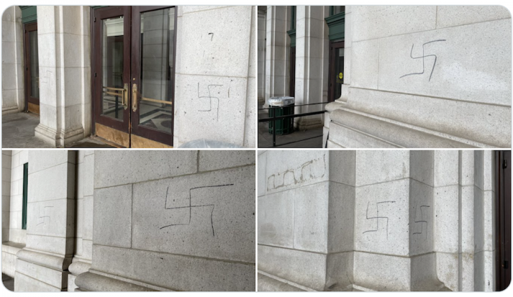 В день памяти Холокоста на вокзале в Вашингтоне нарисовали свастику