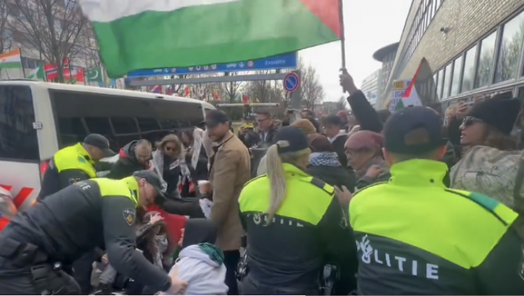 Полиция разогнала пропалестинскую демонстрацию у посольства Израиля в Гааге