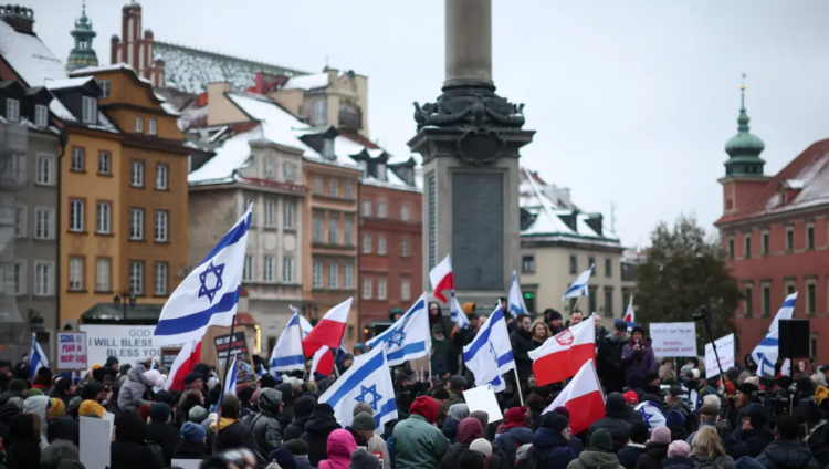 В Варшаве прошла демонстрация в поддержку Израиля