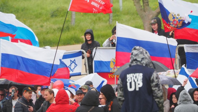 Сторонники Украины попытались сорвать митинг в поддержку России в Израиле⁠