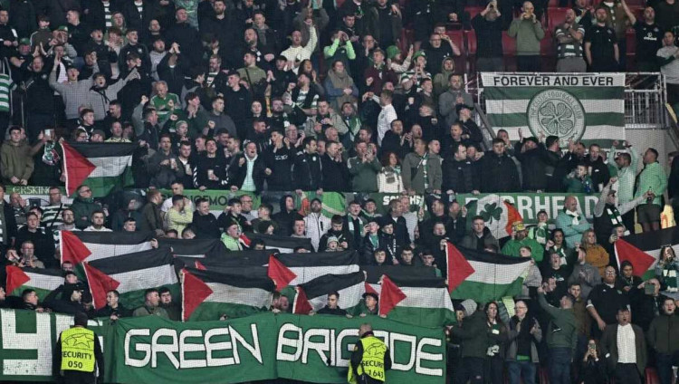 УЕФА оштрафовал «Селтик» за палестинские флаги на трибунах