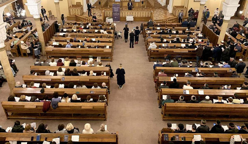 Церемония в поддержку Израиля в Хоральной синагоге Санкт-Петербурга