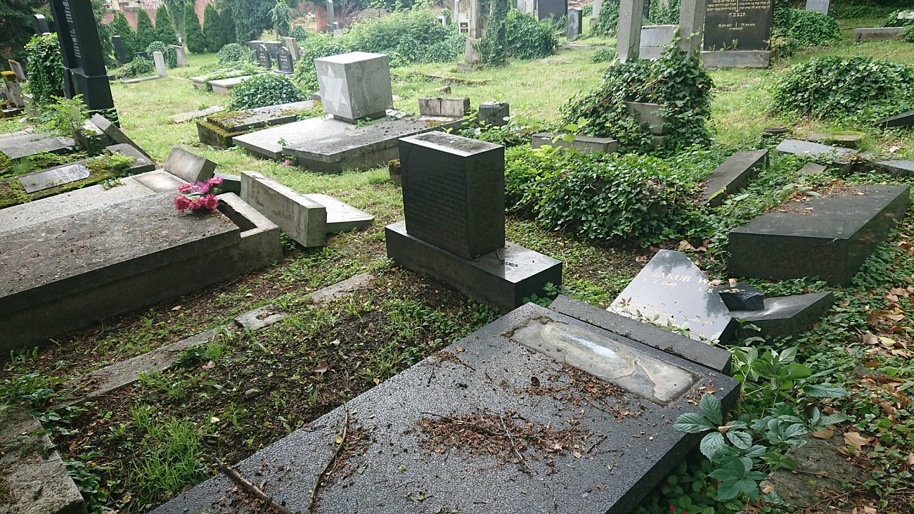 Осквернение могил на еврейском кладбище Рига