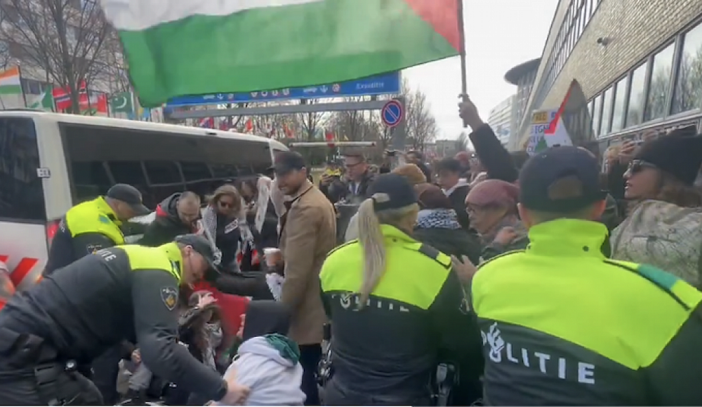 Полиция разогнала пропалестинскую демонстрацию у посольства Израиля в Гааге